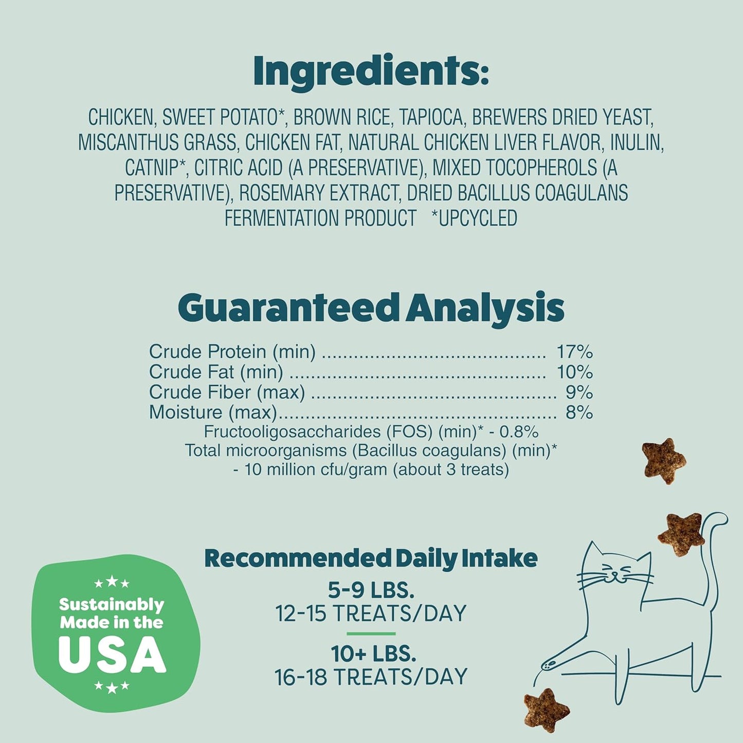 Shameless Pets Crunchy Cat Treats - Catnip Treats for Cats with Digestive Support, Kitten Treats with Real Chicken, Natural & Healthy Flavored Feline Snacks - Catnip N Chill, 1-Pk (12 Oz)