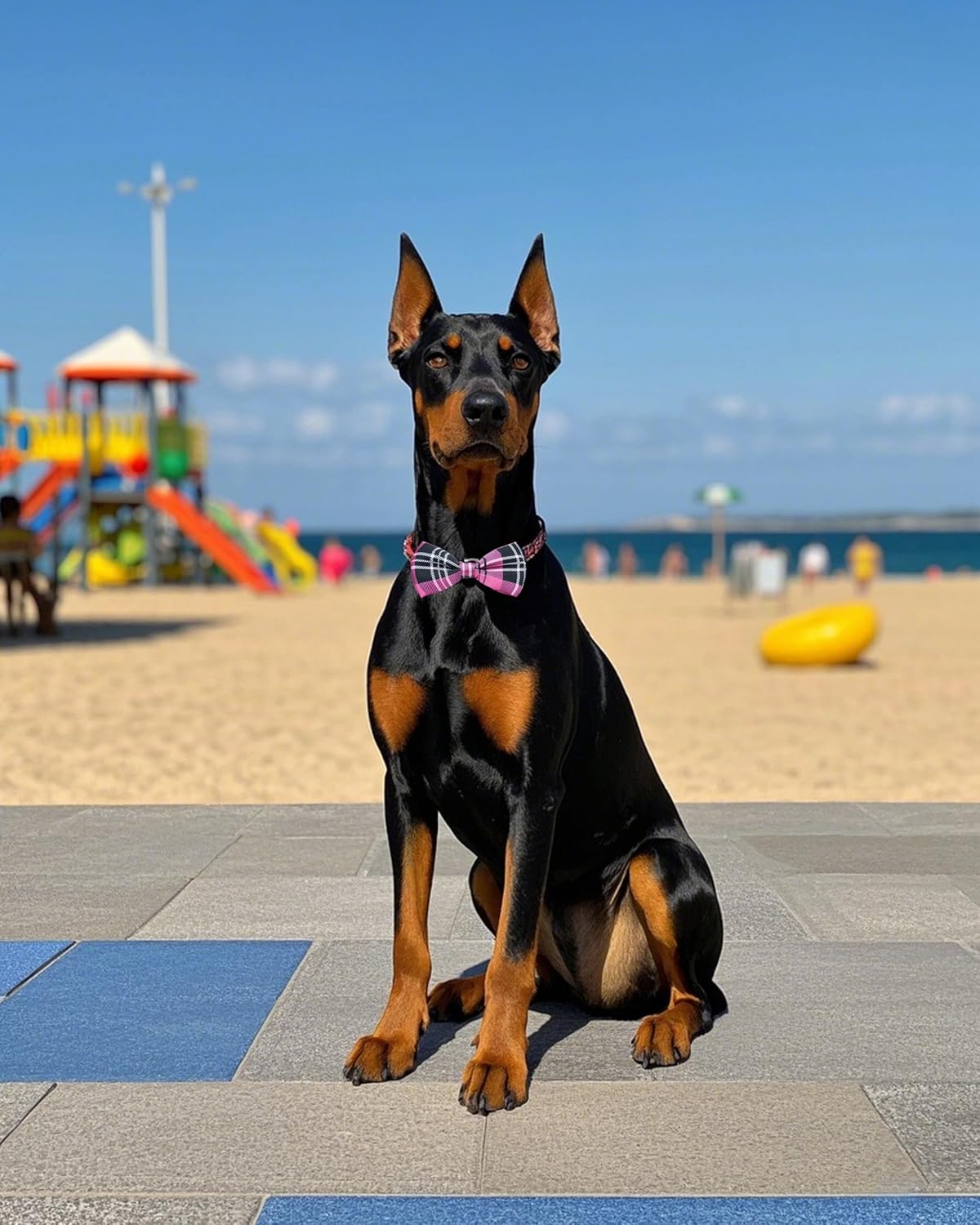 PET SHOW 8 Pack Plaid Big Dogs Collar Bow Ties for Medium Large Dogs Collar Charms Accessories Slides Attachment Bowties for Birthday Wedding Parties Assorted