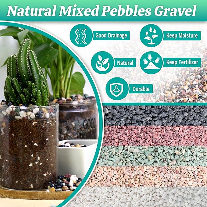 AVALUTION Aquarium Gravel for Plants -18lb Fish Tank Gravel for Succulent Cactus & Bonsai, 1/4Inch Decorative River Rocks Pebbles for Gardening, Flower Pots, Landscaping, Terrarium