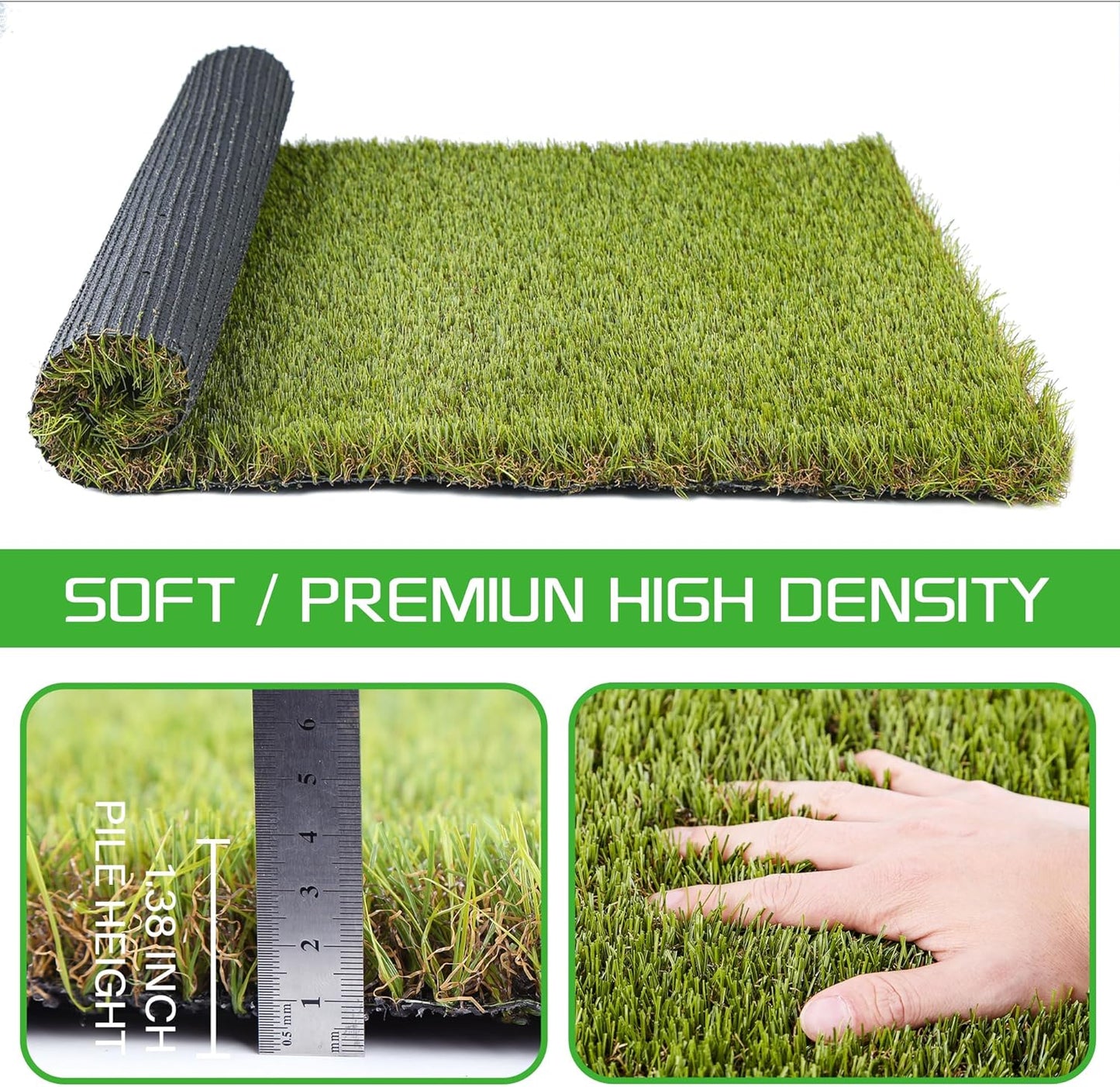 Artificial Grass Turf for Dogs 5 ft x 10 ft, 1.38 Inch Fake Grass Pee Pad for Potty Training, Extra Large Rug for Indoor/Outdoor Patio, Wee Wee Pad, Turf Mat for Pets