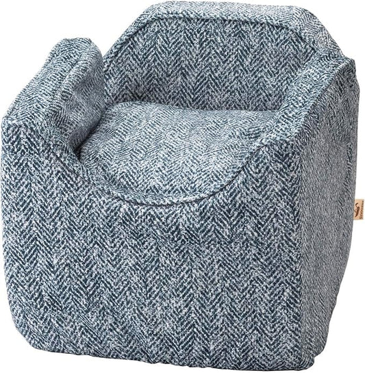 Snoozer Dog Car Seat: Lookout I Dog Booster Car Seat for Dogs Small 5-15 lbs, Size: Small, Fabric: Palmer Indigo, Pet Booster to Alleviate Motion Sickness for Dogs, Removable Machine Washable Cover
