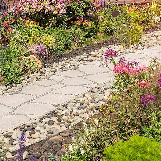 Large River Rocks for Landscaping 20lbs, 3-4 Inch Natural Unpolished Bulk Pebbles, Hand-Picked Premium Stones for Garden Design Fish Tank, Flower Pots, Pathways and Backyard, Mixed Color