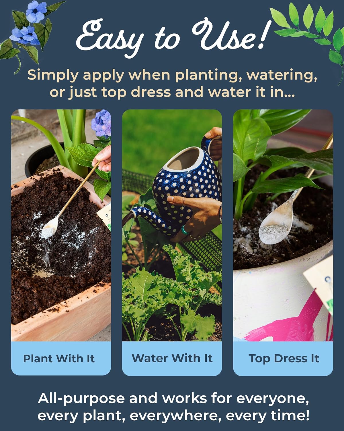 Organic Plant Magic - Truly Organic™ Fast-Acting Water Soluble Plant Food - All-Purpose Fertilizer Concentrate for Flower, Vegetable, Herb, Fruit Tree, Garden & Indoor Houseplants [One 1/2 lb Bag]