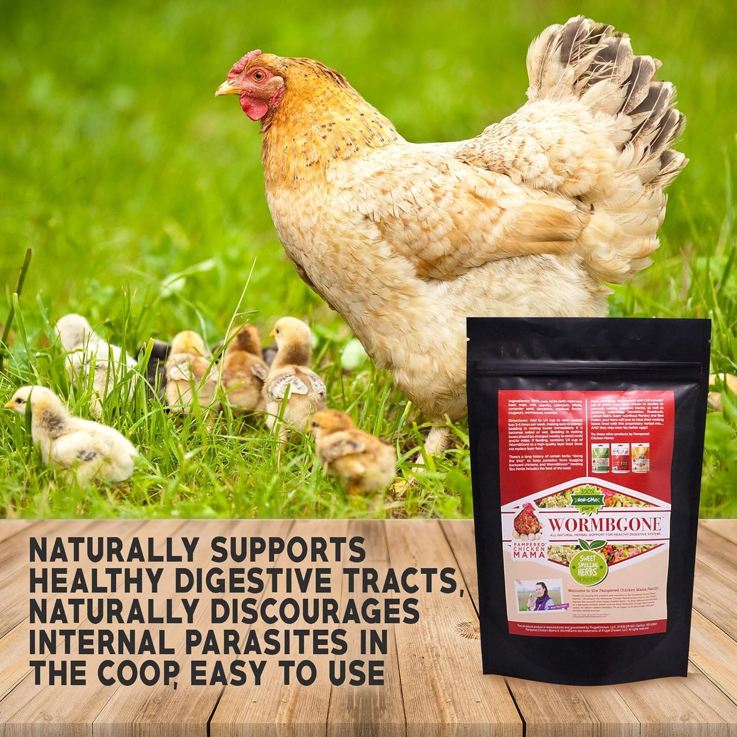 Non-GMO Backyard Chicken Nesting Herbs (4 lb) - Naturally Keep A Clean Coop Your Hens Will Love - Chicken Supplies and Feed WormBGone