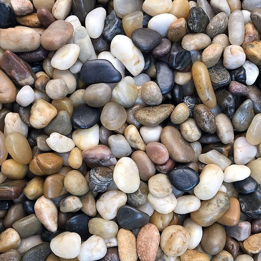 Voulosimi River Rock Stones, Natural Decorative Polished Mixed Pebbles Gravel,Outdoor Decorative Stones for Plant Aquariums, Landscaping, Vase Fillers (5 LB, Mixed Colors)