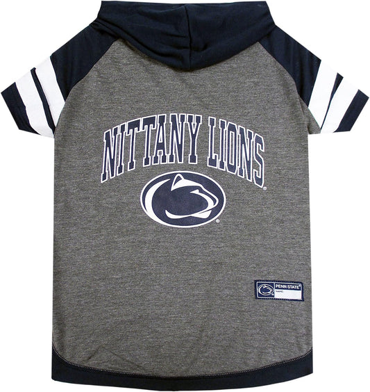 NCAA PENN STATE NITTANY LIONS HOODIE for DOGS & CATS, SMALL COLLEGIATE Licensed DOG HOODY Tee Shirt. Sports HOODY T-Shirt for Pets. COLLEGE Sporty Dog Hoodie Shirt.