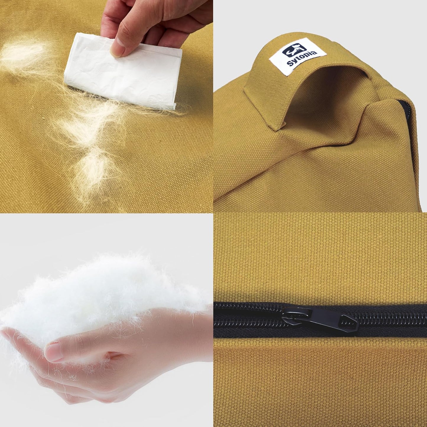 Sytopia 36-Inch Canvas Outdoor Dog Bed, Waterproof & Washable with Removable Cover, Ideal for Medium & Large Dogs, Chew-Proof Great for Indoor, Outdoor, Crate, or Patio Use (Yellow)