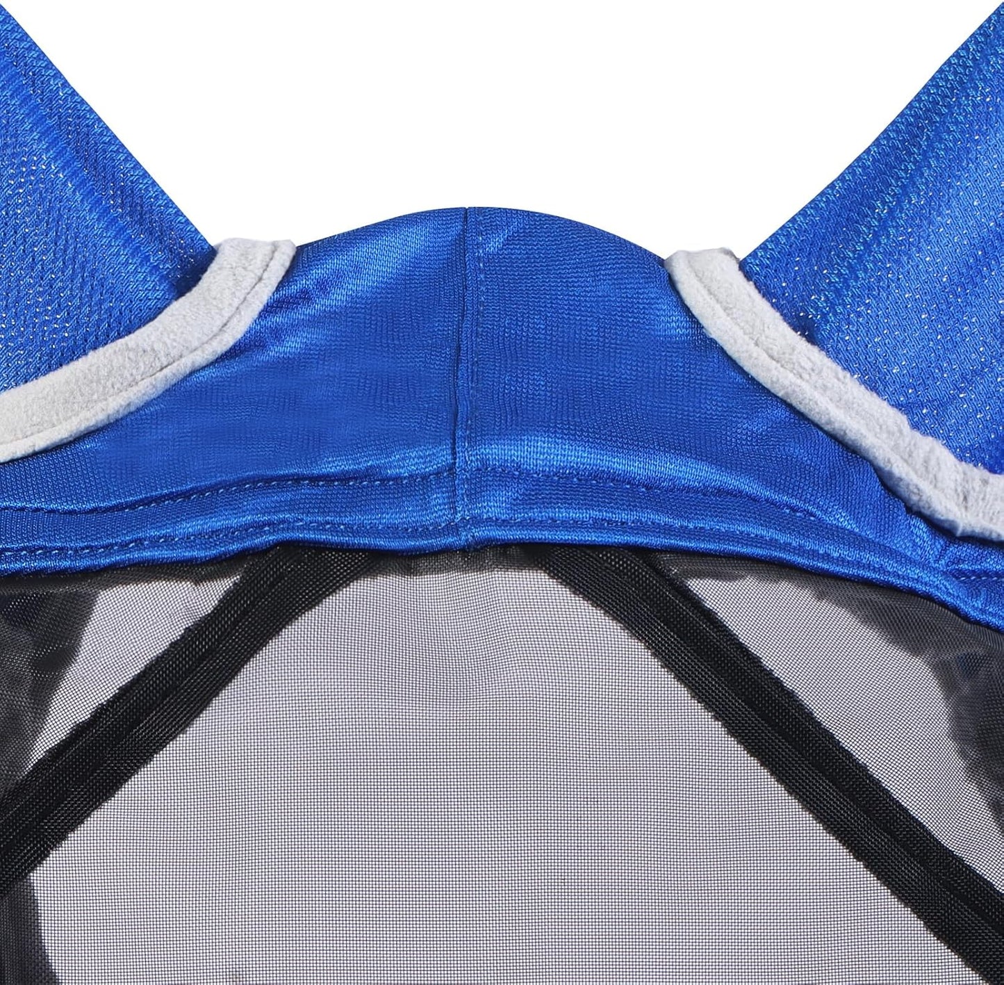 Harrison Howard Pro Luminous Horse Fly Mask Large Eye Space Standard with Ears UV Protection for Horse Signature Blue Small Pony