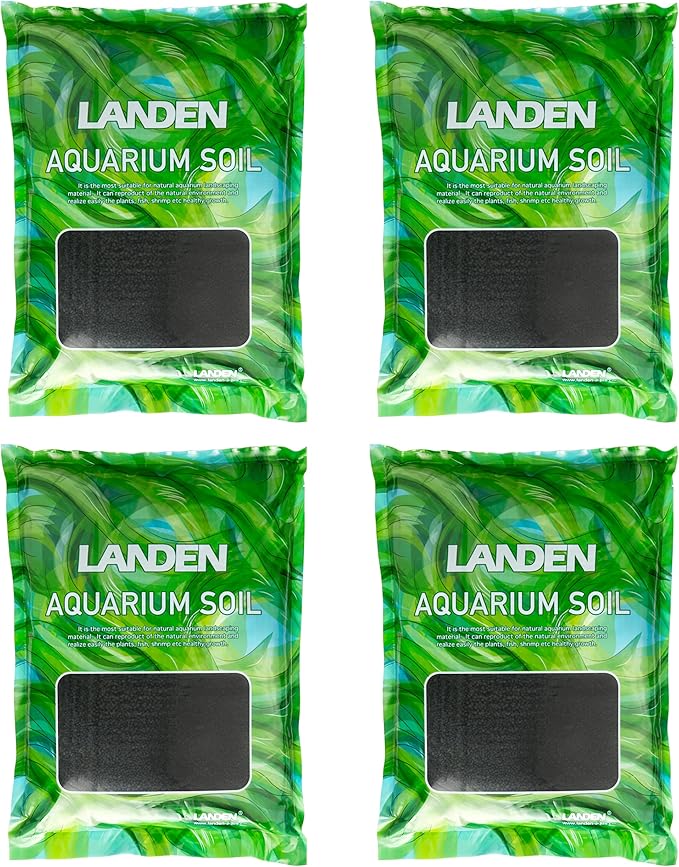 Landen Aqua Soil Substrate for Natural Planted Aquarium, Plant or Shrimp Stratum, Clay Gravel and Stable Porous Substrate for Freshwater Aquarium, Black Color 40lbs