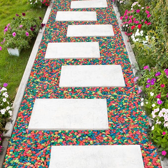 Hygloss Products Craft Rocks, Mini Stones for Art Projects - Bag O' Gravel, Neon Rainbow, 5 lb