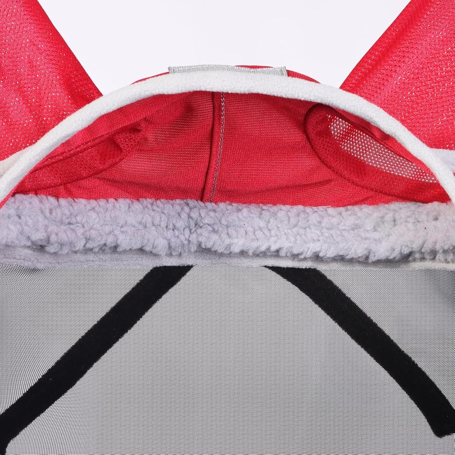 Harrison Howard CareMaster Pro Luminous Horse Fly Mask Large Eye Space Standard with Ears UV Protection for Horse Red XL Extra Full