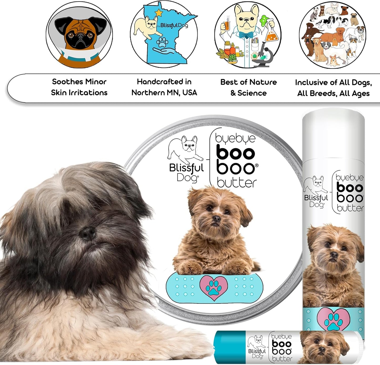 The Blissful Dog Lhasa Apso Boo Boo Butter, 8-Ounce