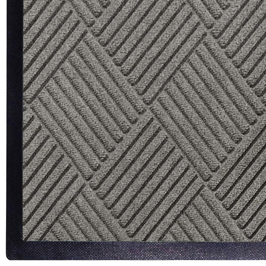 WaterHog Diamond | Commercial-Grade Entrance Mat with Rubber Border – Indoor/Outdoor, Quick Drying, Stain Resistant Door Mat (Medium Grey, 3' x 8')