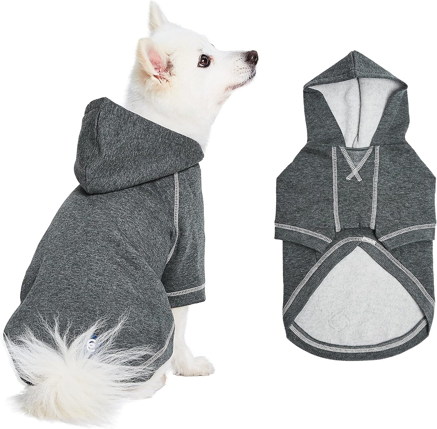 Blueberry Pet Essentials Dog Hoodie – 10 inch, Cotton‑Blend Sweatshirt with Hood, Charcoal Grey, Machine‑Washable Small‑Dog Jersey