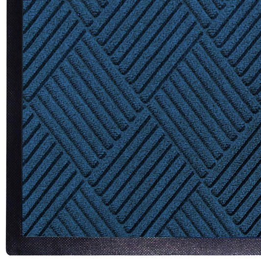 M+A Matting WaterHog Diamond | Commercial-Grade Entrance Mat with Rubber Border – Indoor/Outdoor, Quick Drying, Stain Resistant Door Mat (Navy, 4' x 8')