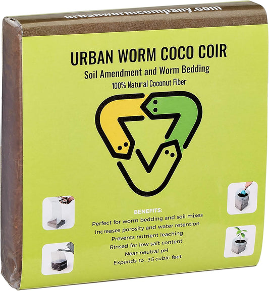 Urban Worm Coco Coir Soil Amendment and Bedding