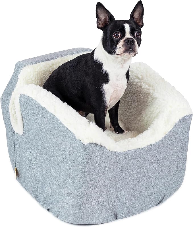 Snoozer Dog Car Seat: Lookout I Dog Booster Car Seat for Dogs Small 5-15 lbs, Size: Small, Fabric: Stone Diamond, Pet Booster to Alleviate Motion Sickness for Dogs, Removable Machine Washable Cover