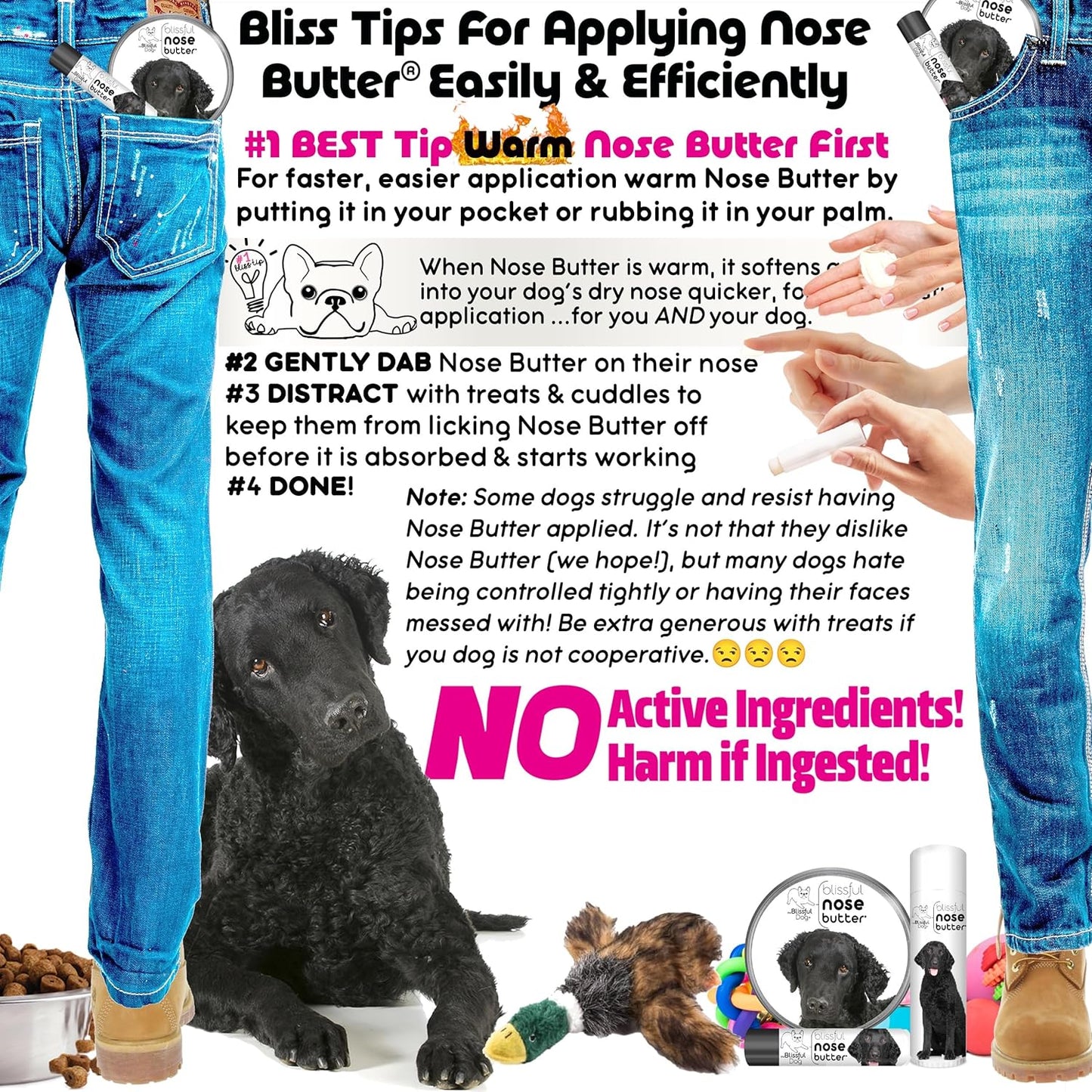 The Blissful Dog Curly-Coat Retriever Unscented Nose Butter, 8-Ounce