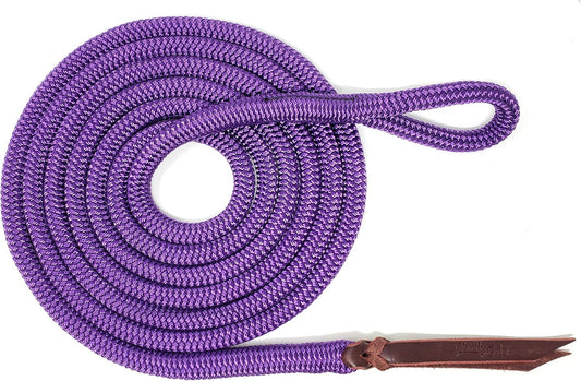 Double Braid Lead Rope with Eye Splice Loop, 12-14FT Lengths (Purple, 14 ft.)