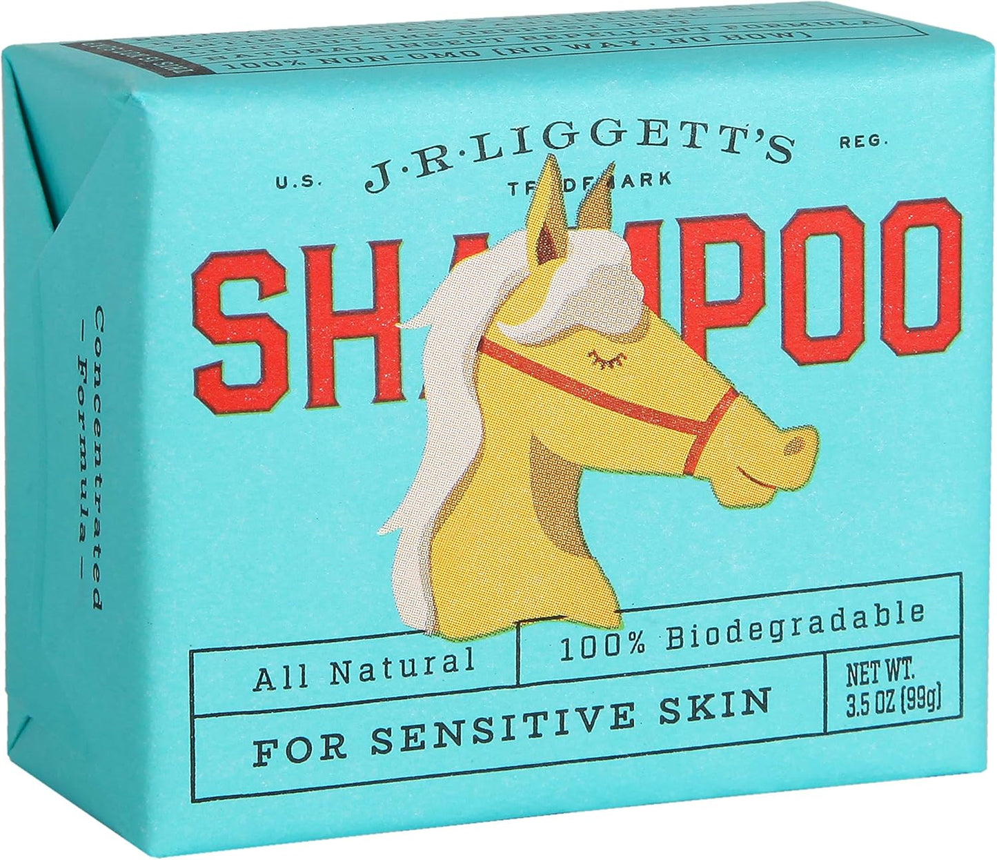 JR Liggett’s Natural Horse Shampoo Bar - Non-GMO, 100% Detergent-Free Formula Gently Deep Cleans and Supports Healthy Skin and Coat - Ideal for Dry, Itchy, or Sensitive Horses - 3.5 oz Bar