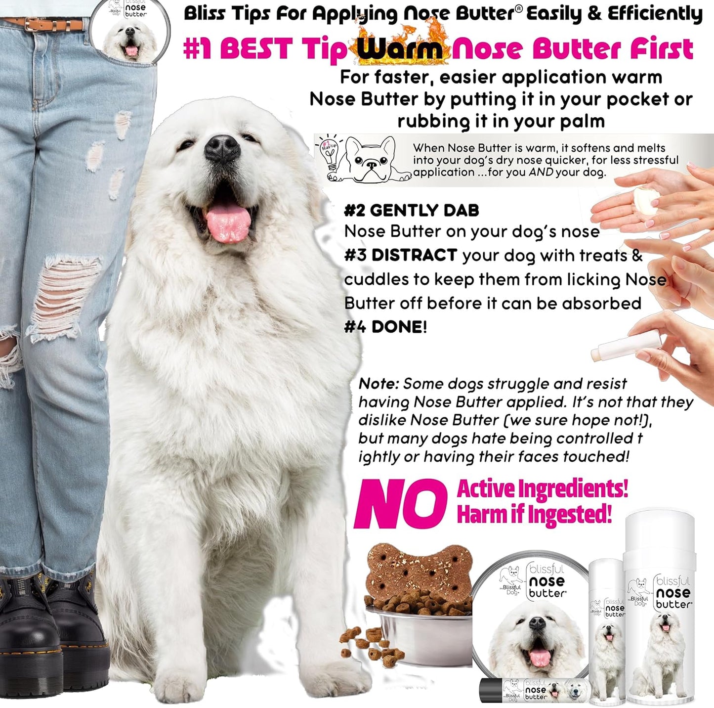The Blissful Dog Great Pyrenees Unscented Nose Butter - Dog Nose Butter, 0.50 Ounce
