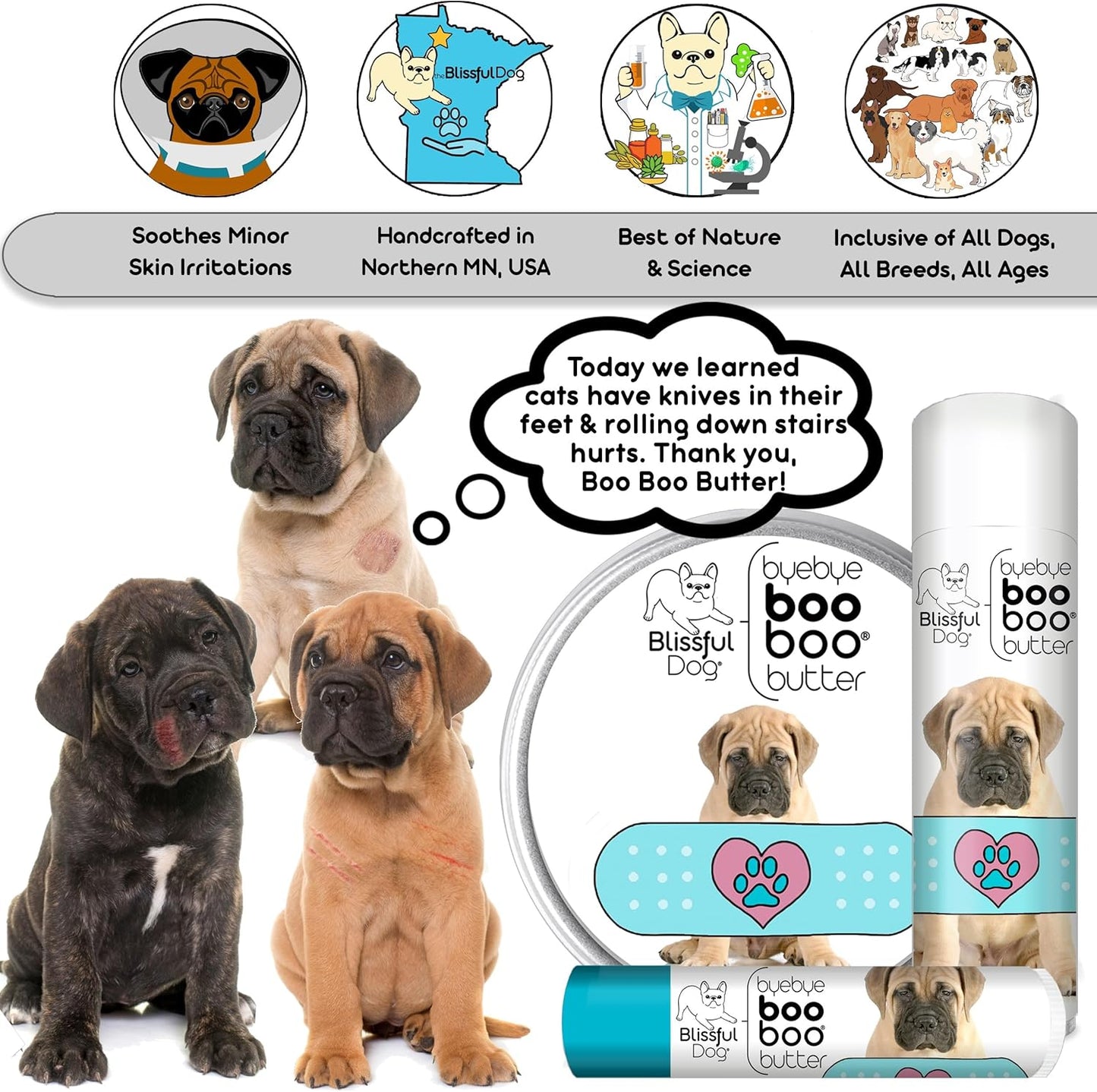 The Blissful Dog 4 oz TIN Bullmastiff Booboo Butter