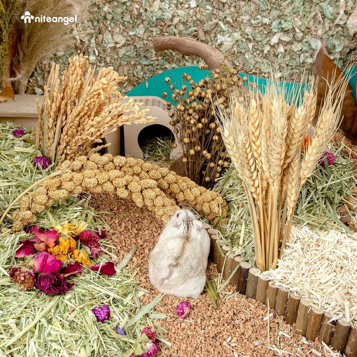 Niteangel Natural & Soft Hamster Bedding Mate Small Animal Habitat Decor for Syrian Dwarf Hamsters Gerbils Mice Degus Bunny or Other Small-Sized Pet