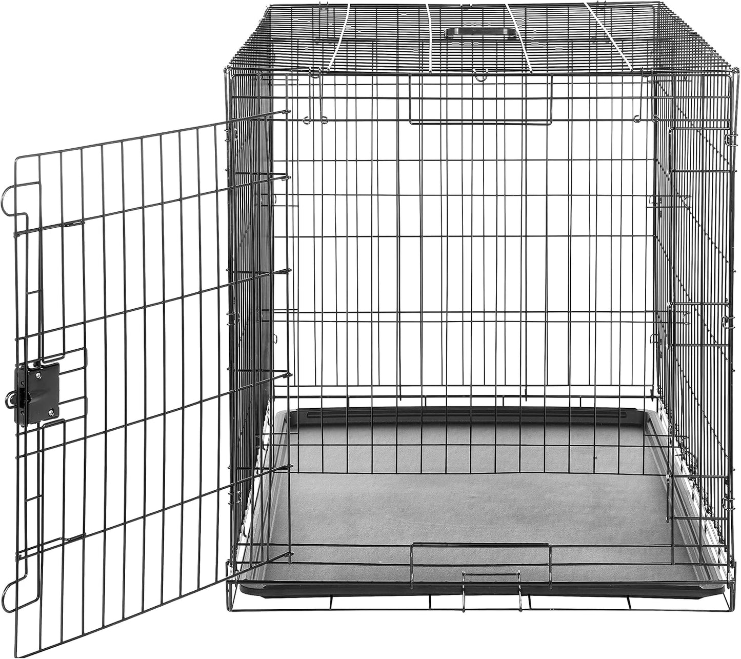 Amazon Basics Durable, Foldable Metal Wire Dog Crate with Tray, Single Door, 42 x 28 x 30 in, Black
