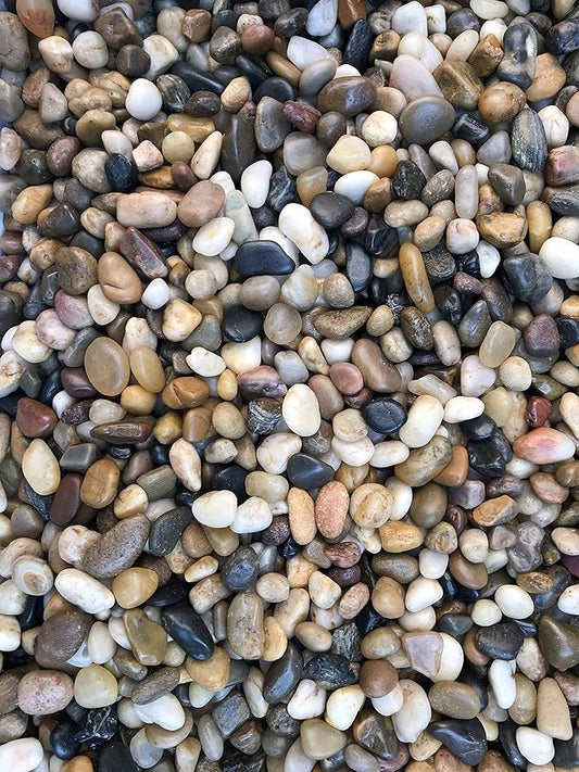 Voulosimi 40 LBS River Rock Stones, Natural Decorative Polished Mixed Pebbles Gravel,Outdoor Decorative Stones for Plant Aquariums, Landscaping, Vase Fillers