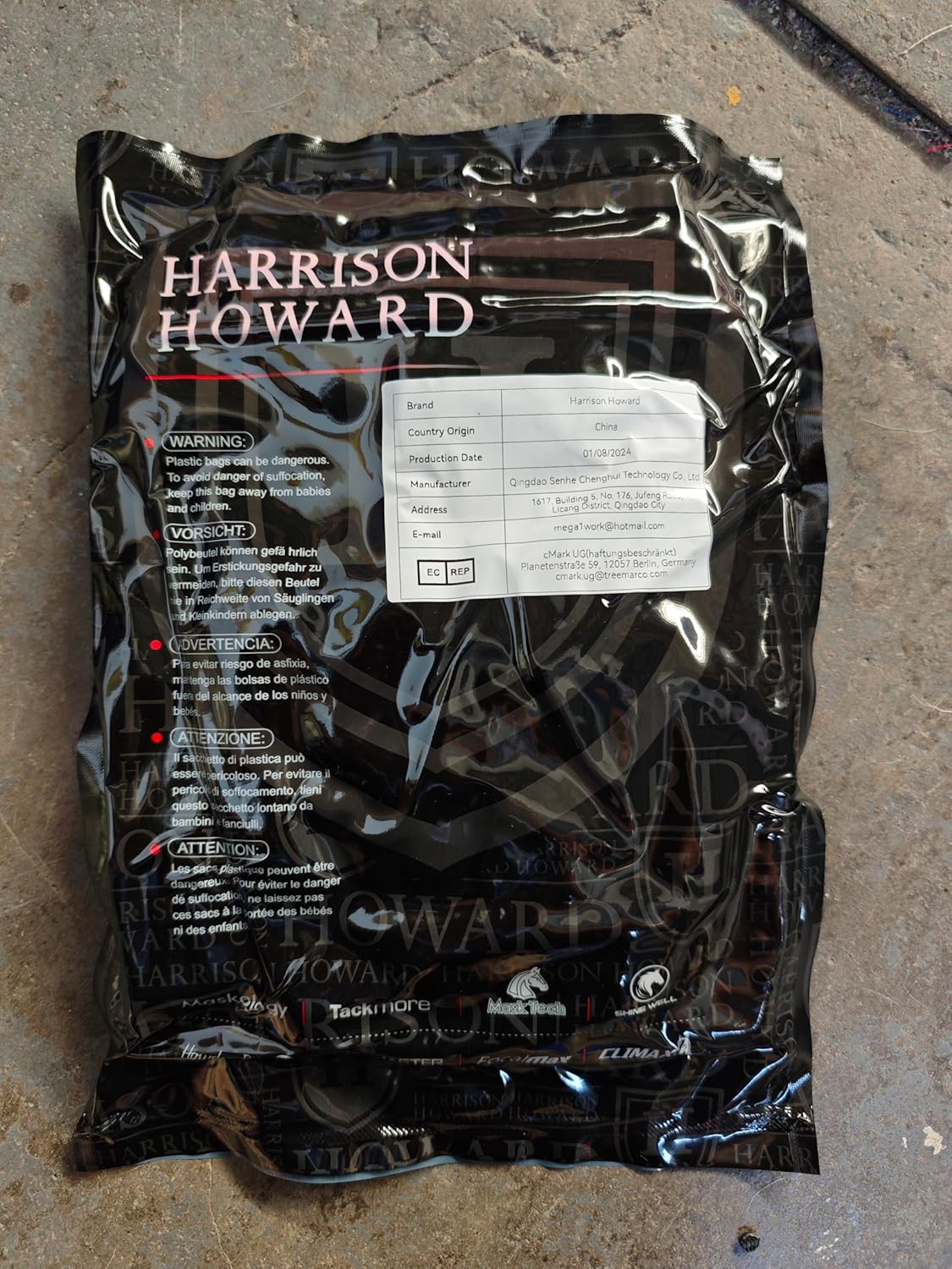 Harrison Howard CareMaster UV-Proof Great Air Flow Fly Mask Standard with Ears Silver/Black Retro