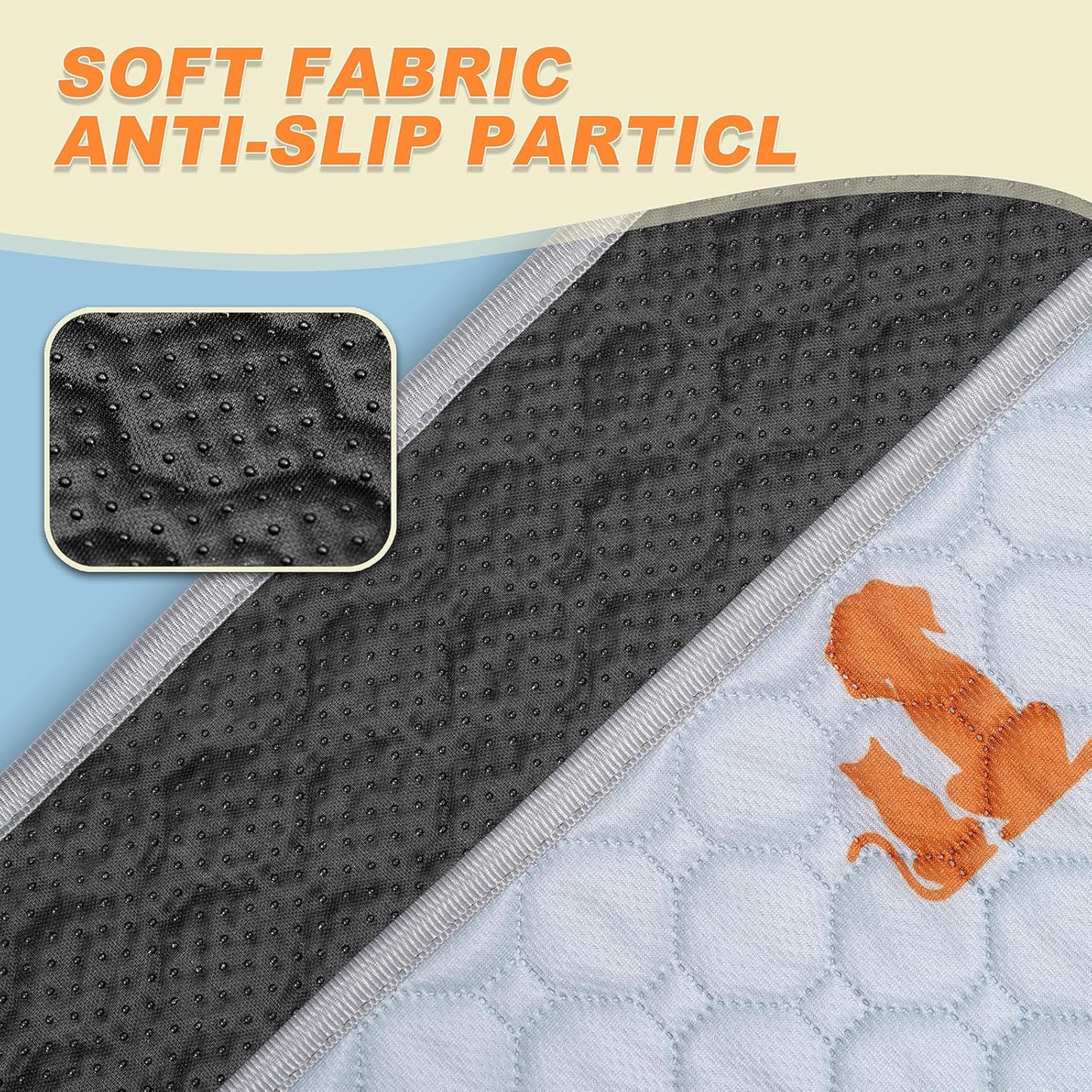 Washable Pee Pads for Dogs, 2 Pack Reusable Puppy Pads, Waterproof Pet Pee Pads for Dog Potty Training, Extra Large Dog Pee Pads for Crate, Playpen, and Whelping, Orange 36"x36"