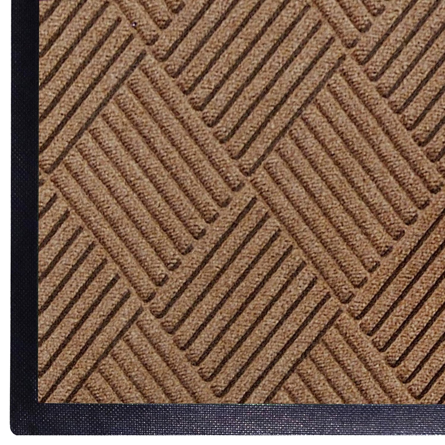 WaterHog Diamond | Commercial-Grade Entrance Mat with Rubber Border – Indoor/Outdoor, Quick Drying, Stain Resistant Door Mat (Medium Brown, 4' x 8')