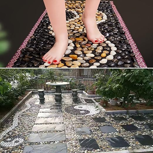 XXYXXY River Stones, Plants, Gardens, Landscapes, Succulents, Highly Polished Decorative Pebbles in Shapes and Sizes from 1-3 inches. (5.7LB, 1)