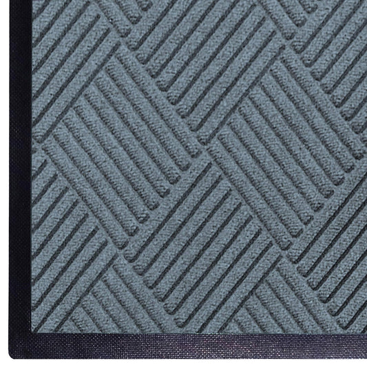 M+A Matting WaterHog Diamond | Commercial-Grade Entrance Mat with Rubber Border – Indoor/Outdoor, Quick Drying, Stain Resistant Door Mat (Bluestone, 4' x 8')