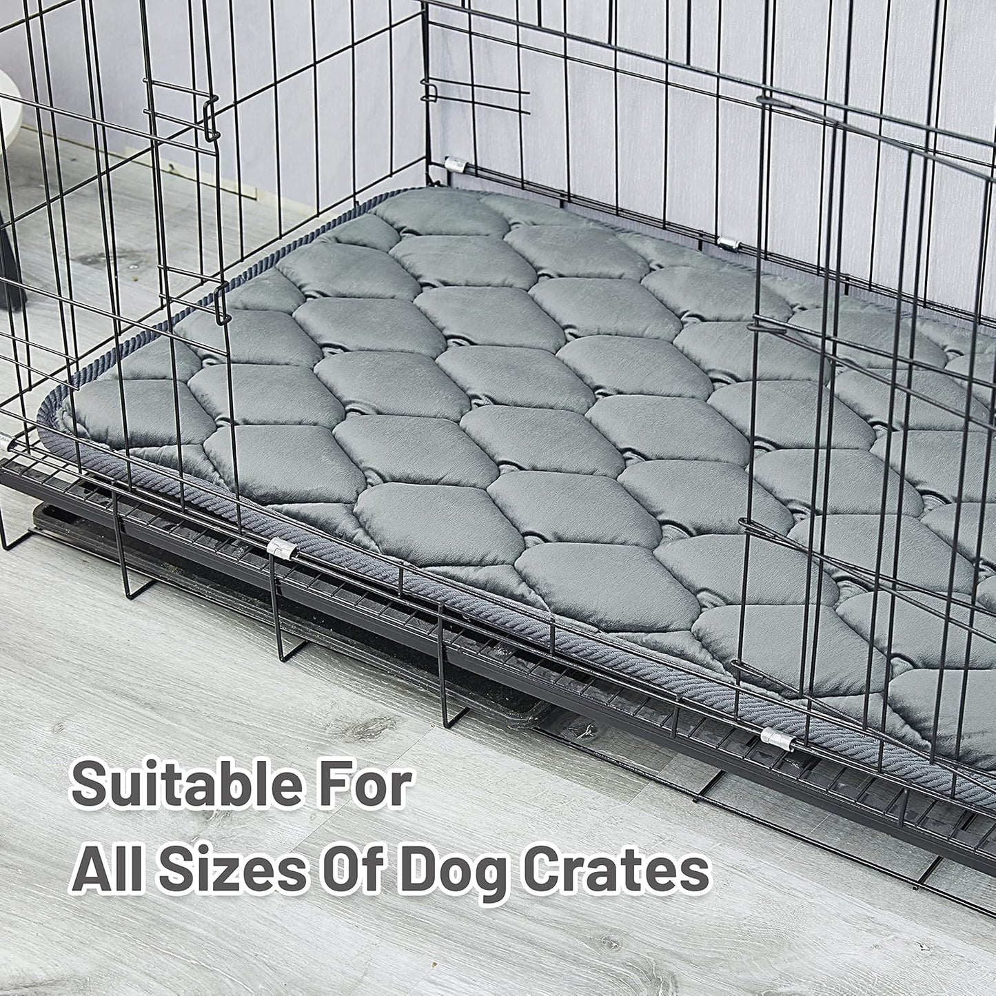 Dog Crate Mats,Soft Kennel Pads Washable with Anti-Slip Bottom,Dog Kennel Pads for Sleeping,Pets Mattress Cat Dog Beds for Small Dogs(23x17,Grey)